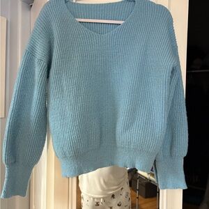 Cozy Blue V-Neck Sweater